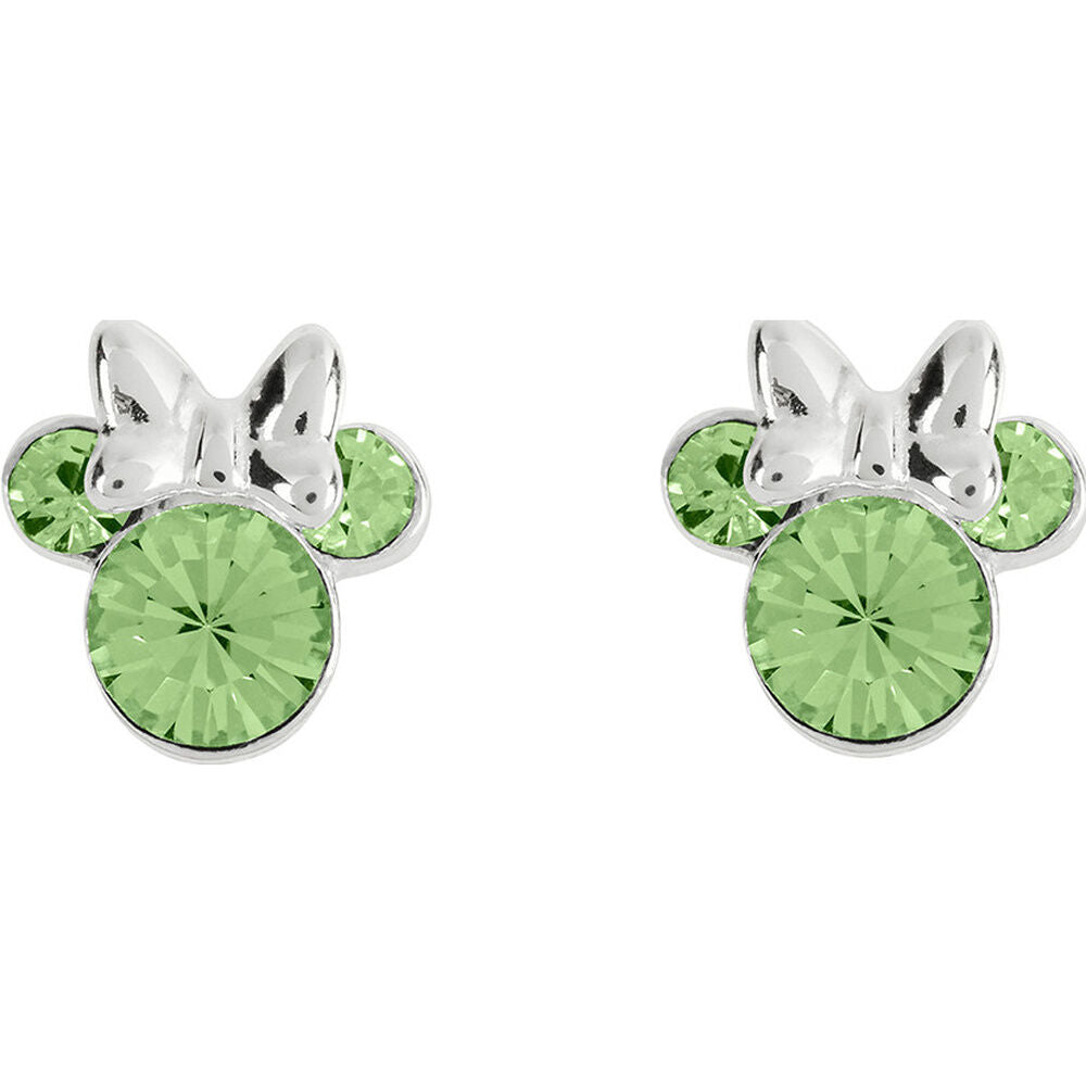 Pendientes Minnie Disney de plata 925 con detalles verdes