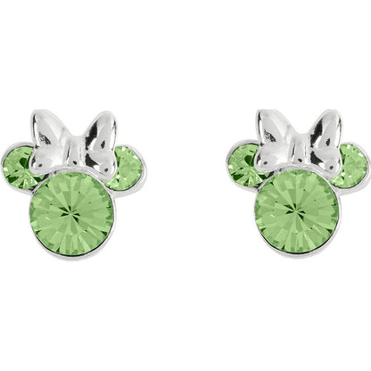 Pendientes Minnie Disney de plata 925 con detalles verdes