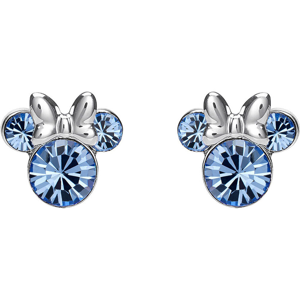 Pendientes Minnie Disney de plata 925 con detalles azules