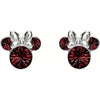 Pendientes Minnie Disney de plata 925 con lazo plateado y detalles rojos