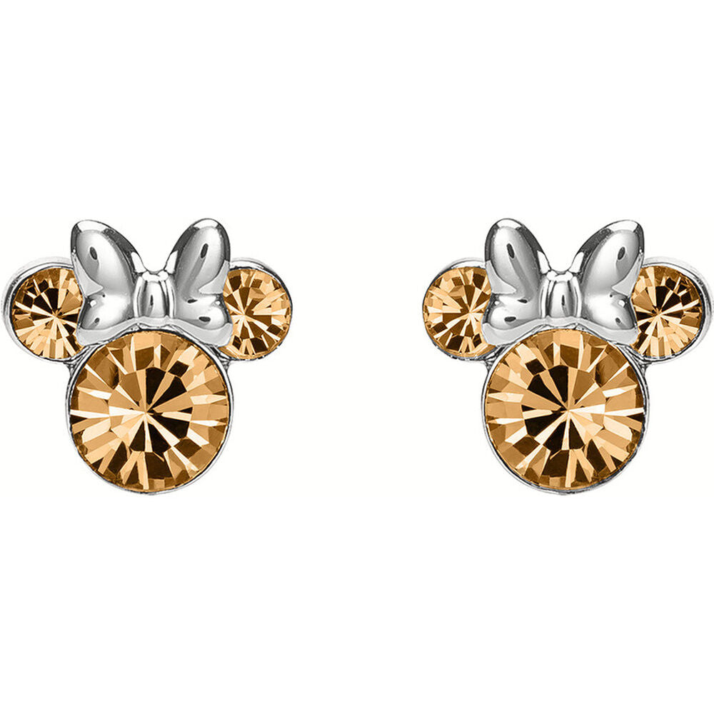 Pendientes Minnie Disney de plata 925 con detalles dorados facetados