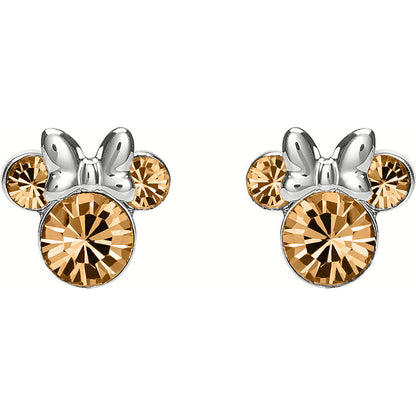 Pendientes Minnie Disney de plata 925 con detalles dorados facetados
