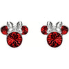 Pendientes de plata 925 con diseño de Minnie y detalles rojos