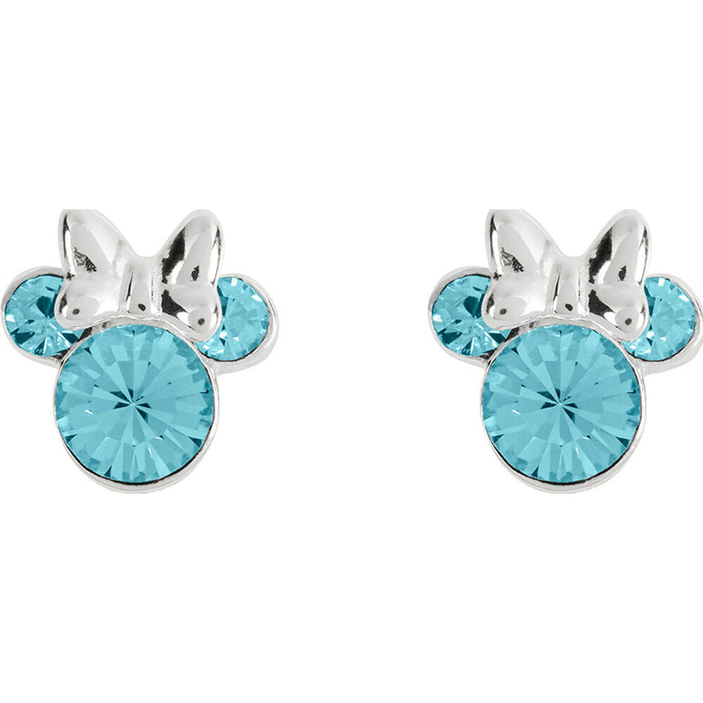 Pendientes Minnie Disney de plata 925 con detalles azules