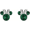 Pendientes Minnie Disney de plata 925 con detalles verdes facetados