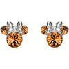 Pendientes Minnie Disney de plata 925 con piezas facetadas naranjas