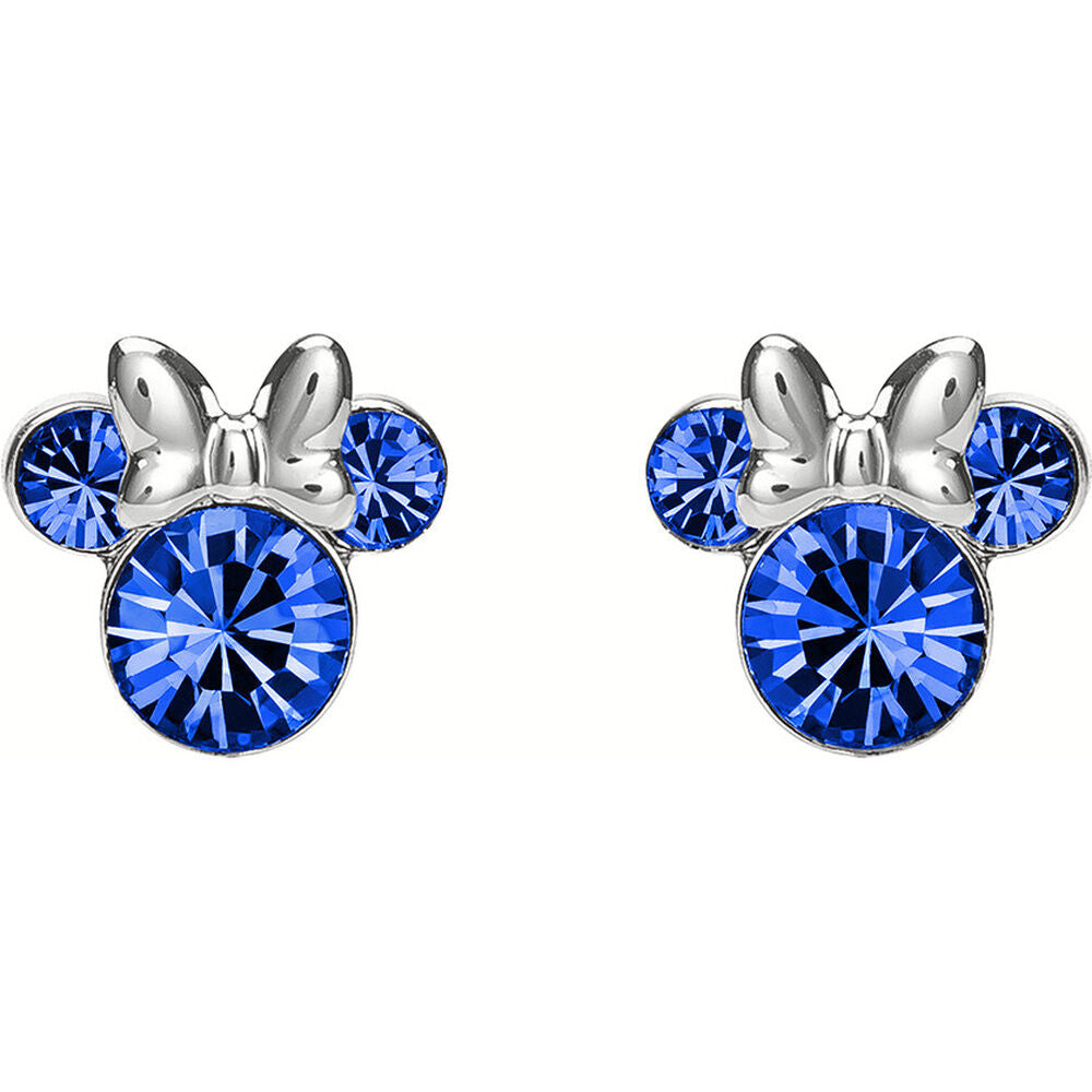Pendientes Minnie Disney de plata 925 con detalles azules