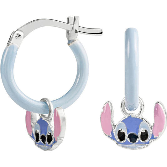 Pendientes de aro Stitch Disney en plata 925