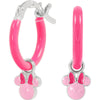 Pendientes de aro Minnie Disney en plata 925 con detalles rosas