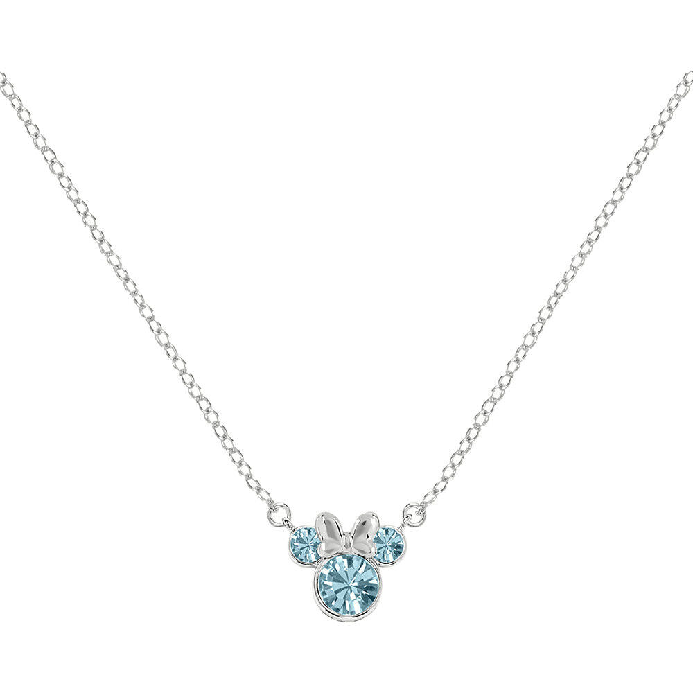 Colgante Minnie Disney de plata 925 con detalles azules facetados