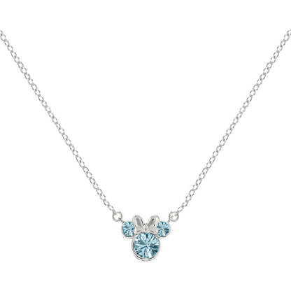 Colgante Minnie Disney de plata 925 con detalles azules facetados