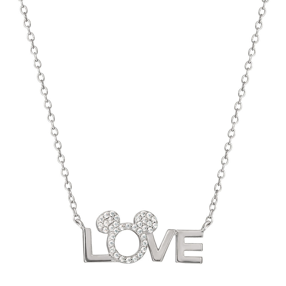 Colgante Love Minnie Disney de plata 925 con cadena