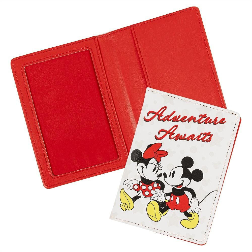 Portapasaportes rojo de Mickey y Minnie Disney