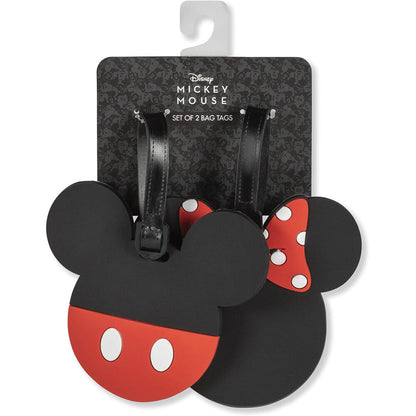 Set de dos etiquetas de equipaje Mickey y Minnie Disney