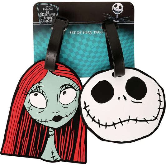 Set de etiquetas de equipaje de Jack Skellington y Sally