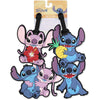 Set de cuatro etiquetas de equipaje Disney con diseños de Stitch y Angel