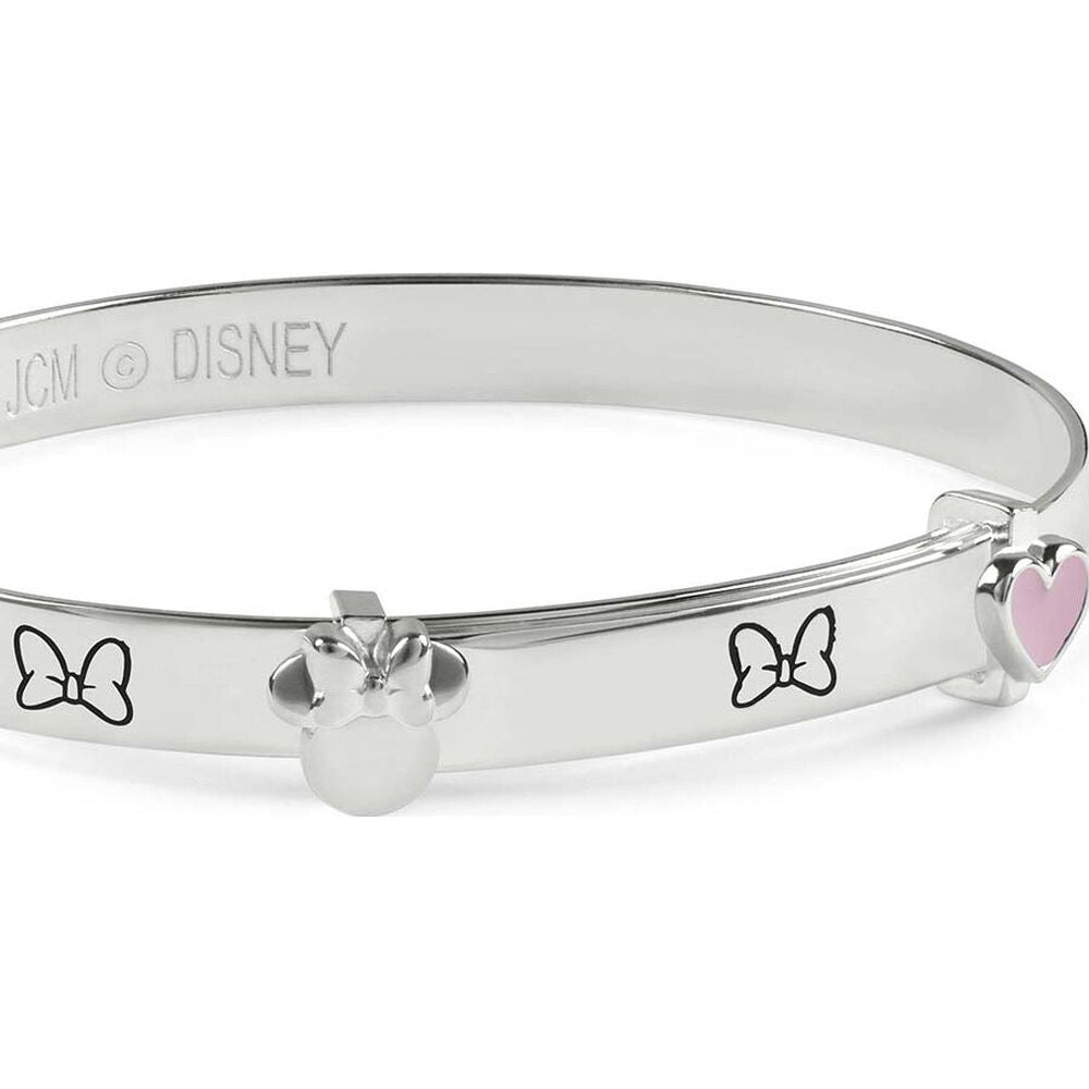 Brazalete Minnie Disney de plata 925 con lazos y corazón rosa - 2