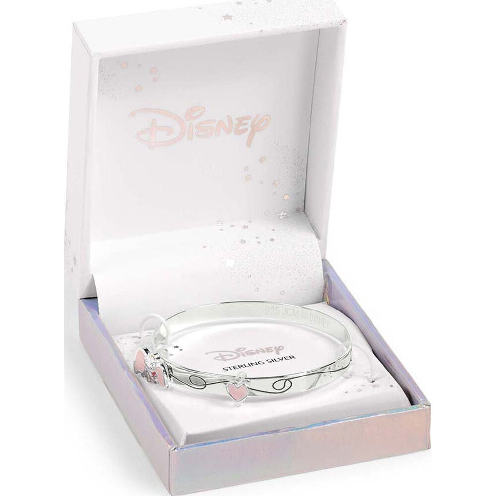 Pulsera brazalete Dumbo Disney de plata 925 con corazón rosa - 2
