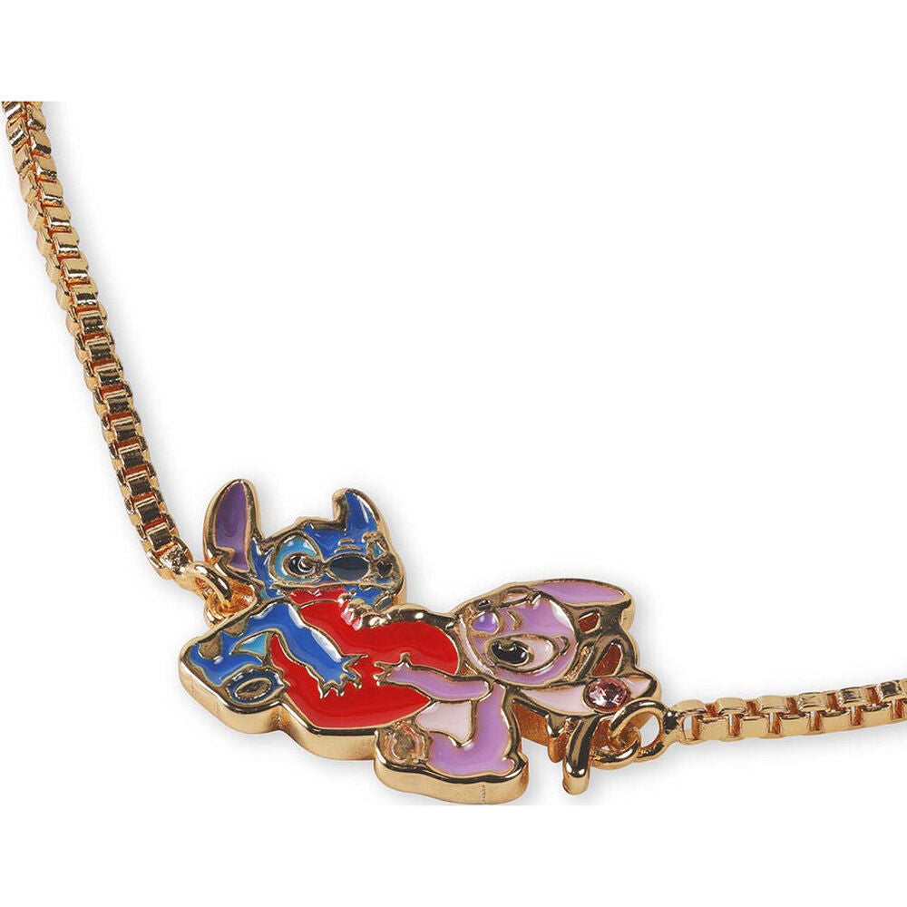 Pulsera rosa de latón con Angel y Stitch Disney - 2