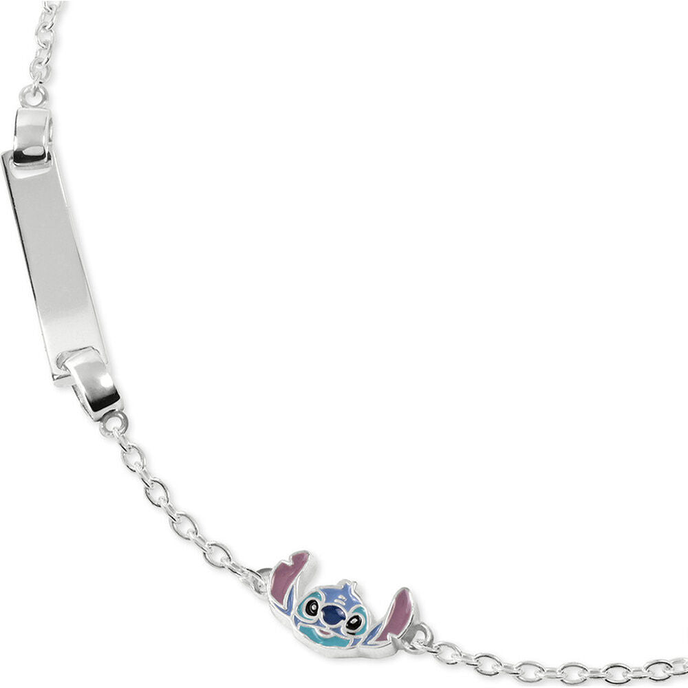 Pulsera de plata 925 con placa y motivo de Stitch Disney - 2