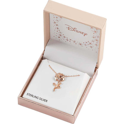 Colgante de rosa de La Bella y la Bestia Disney en plata 925 - 2