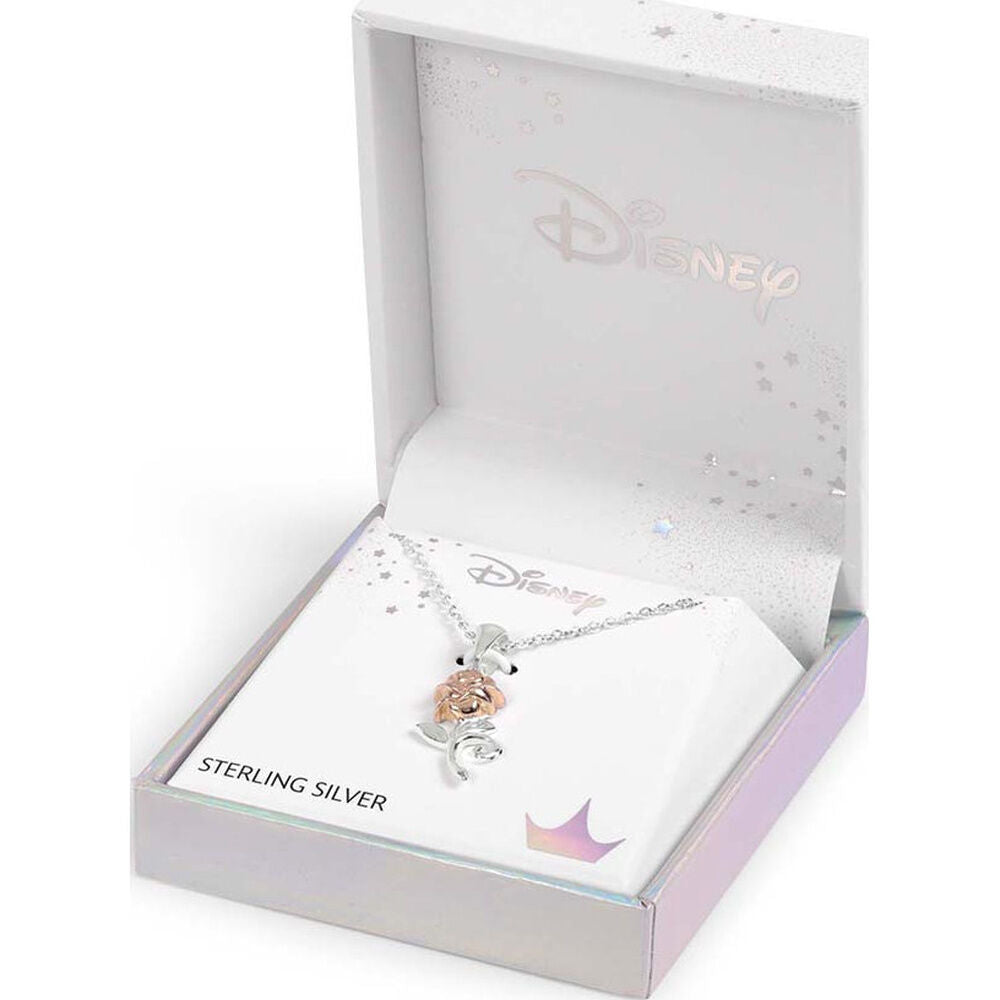 Colgante de rosa de La Bella y la Bestia Disney en plata 925 - 2