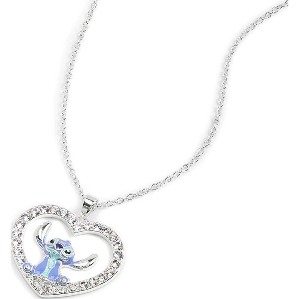 Colgante corazón plateado de Stitch Disney - 2