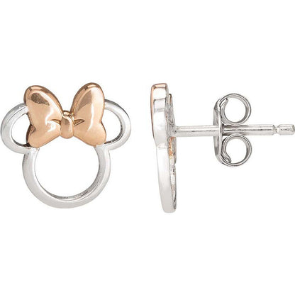Pendientes Minnie Disney de plata 925 con lazo bicolor - 2