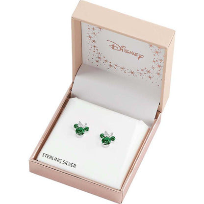 Pendientes Minnie Disney de plata 925 con detalles verdes - 2