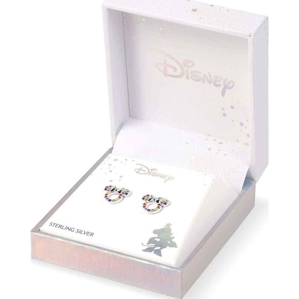 Pendientes Rainbow Minnie Disney de plata 925 con detalles multicolor - 2