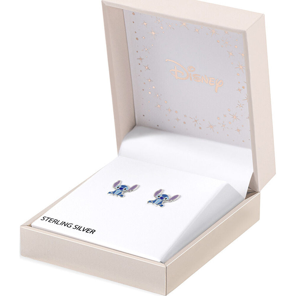 Pendientes de plata 925 con diseño de Stitch Disney en azul y morado - 2