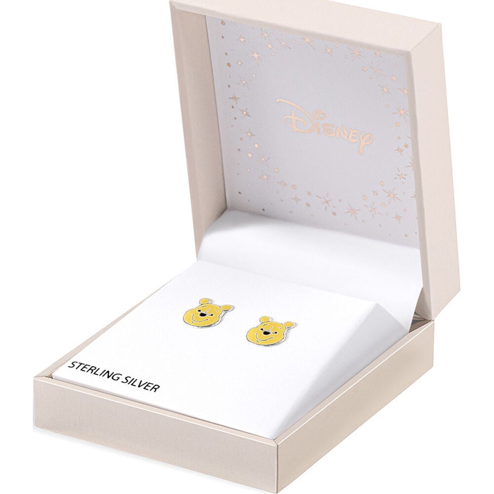 Pendientes de plata 925 con rostro amarillo de Winnie the Pooh - 2