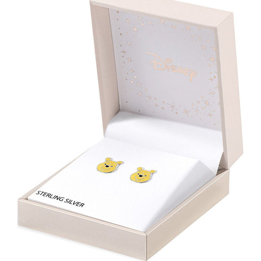 Pendientes de plata 925 con rostro amarillo de Winnie the Pooh - 2