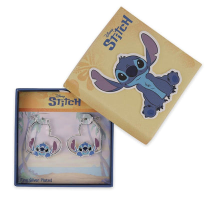 Pendientes de aro con corazón y figura de Stitch Disney - 2
