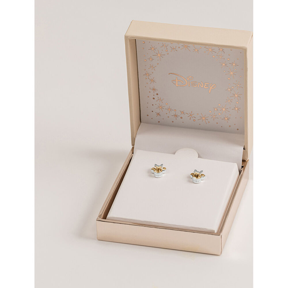 Pendientes Minnie Disney de plata 925 con detalles dorados facetados - 2