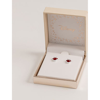 Pendientes de plata 925 con diseño de Minnie y detalles rojos - 2