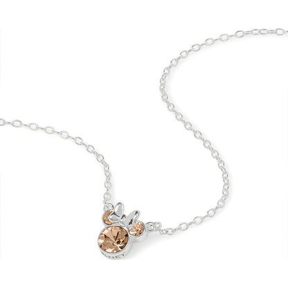 Colgante de plata 925 con silueta de Minnie Disney y detalles rosados - 2
