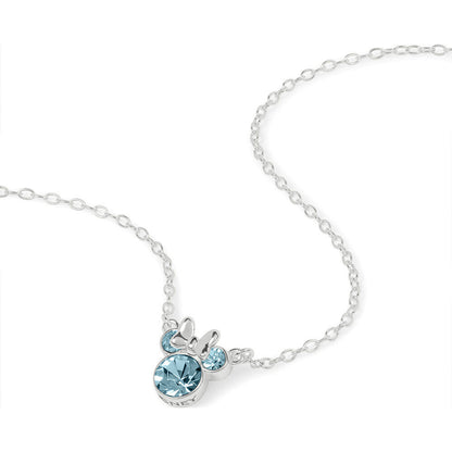 Colgante Minnie Disney de plata 925 con detalles azules facetados - 2