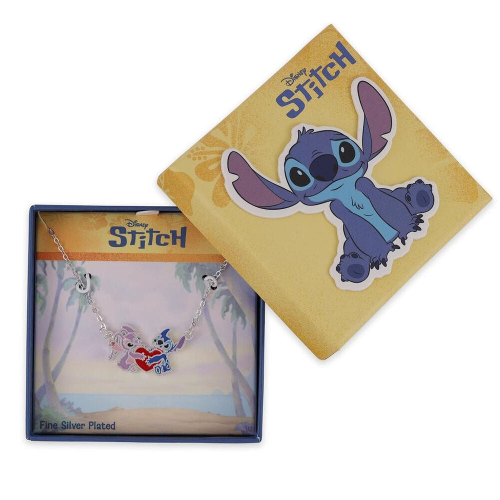Colgante Disney de Angel y Stitch con corazón rojo - 2