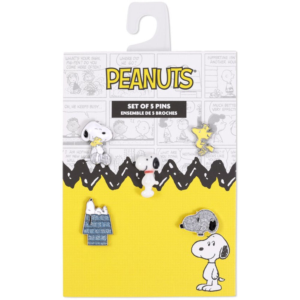 Set de cinco pins de Snoopy y Woodstock de Peanuts - 2