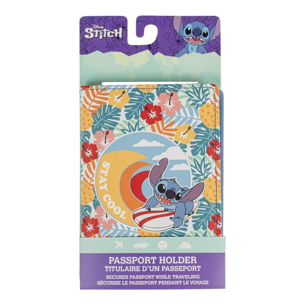 Portapasaportes Stitch Disney con estampado tropical y compartimentos interiores - 2