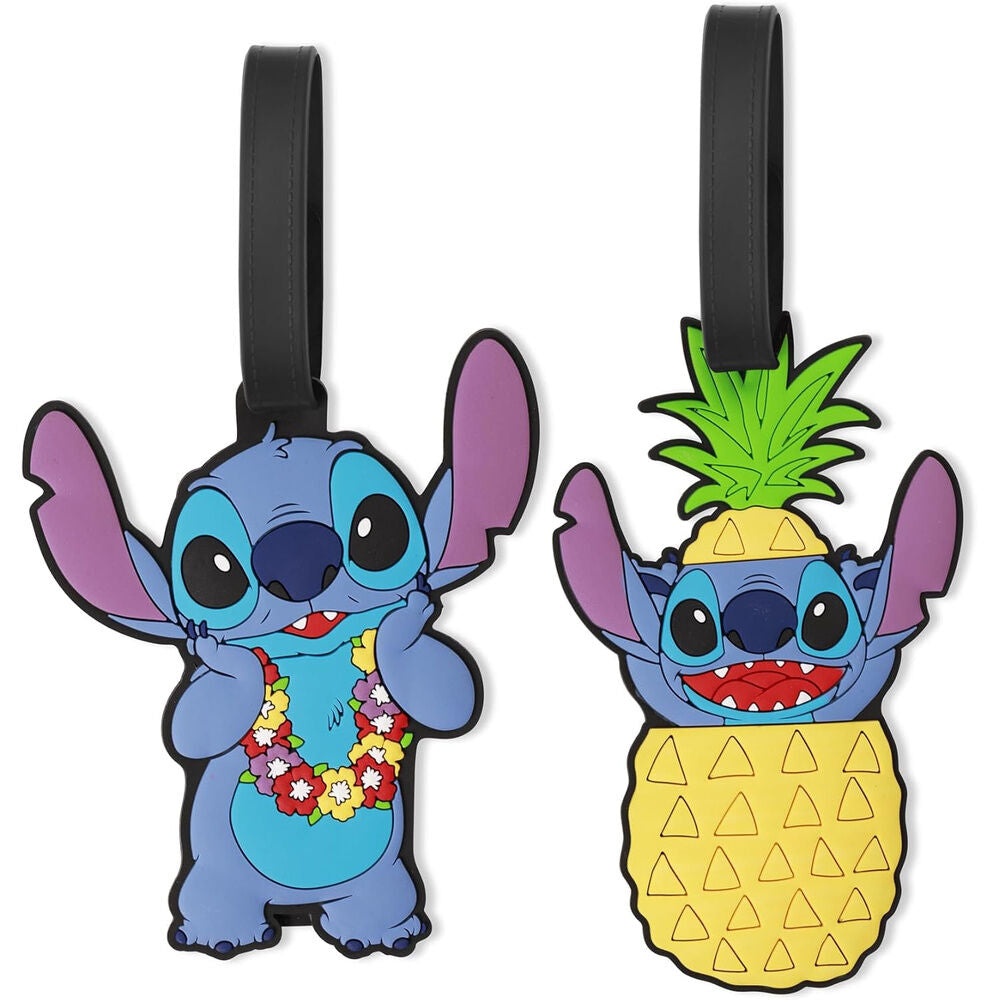 Set de dos etiquetas de equipaje Stitch Disney de silicona - 2