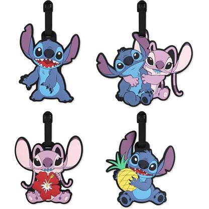 Set de cuatro etiquetas de equipaje Disney con diseños de Stitch y Angel - 2
