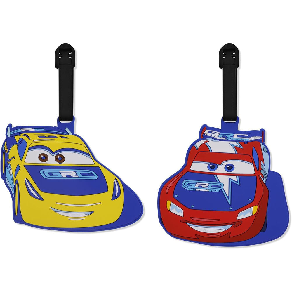 Set de dos etiquetas de equipaje Cars Disney Pixar en silicona - 2