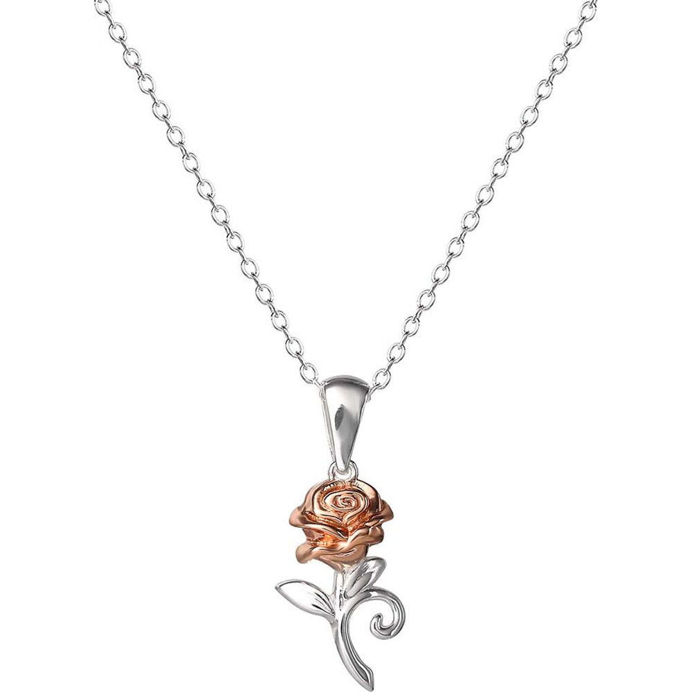 Colgante de rosa de La Bella y la Bestia Disney en plata 925 - 3