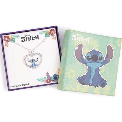 Colgante corazón plateado de Stitch Disney - 3