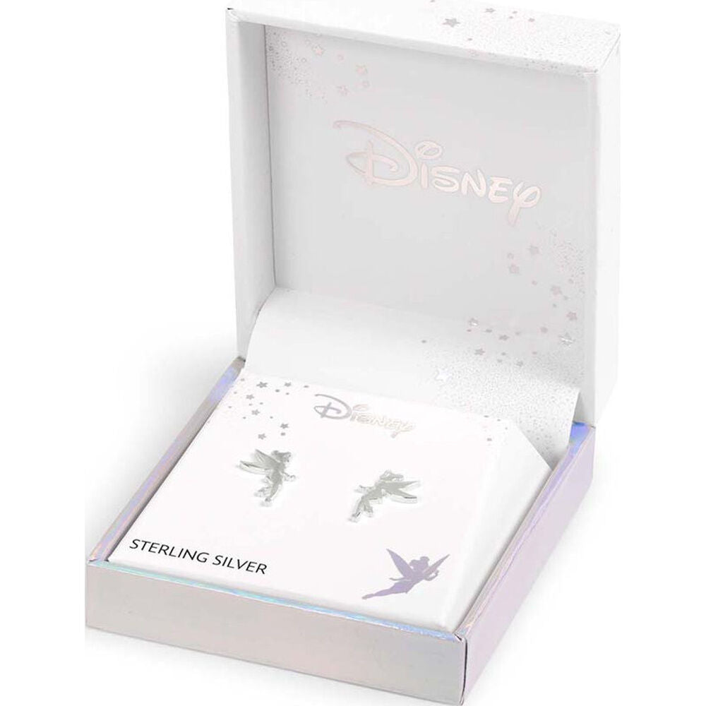 Pendientes de plata 925 con silueta de Campanilla Disney - 2