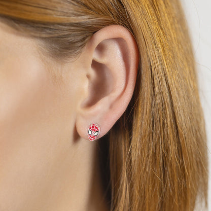 Pendientes de plata 925 con máscara roja de Spider-Man - 3