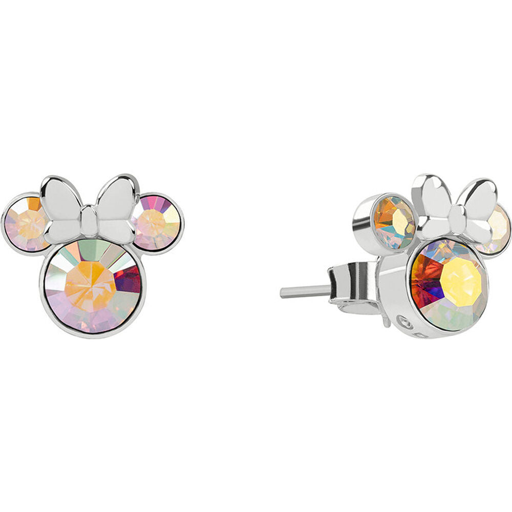 Pendientes Minnie Disney de plata 925 con lazo y detalles multicolores - 3