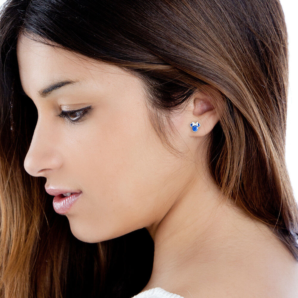 Pendientes Minnie Disney de plata 925 con detalles azules - 3
